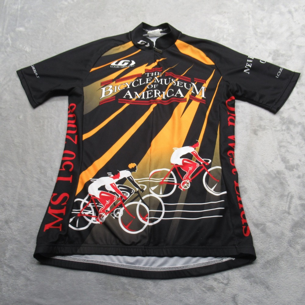 Louis Garneau Cycling Jersey Womens Medium Black‎ The Bicycle Museum USA Made